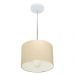 Pendente Cilíndrico Md-4201 Cúpula em Tecido 25x25cm Algodão Crú - Bivolt