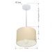 Pendente Cilíndrico Md-4201 Cúpula em Tecido 25x25cm Algodão Crú - Bivolt