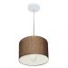 Pendente Cilíndrico Md-4201 Cúpula em Tecido 25x25cm Café - Bivolt