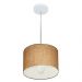 Pendente Cilíndrico Md-4201 Cúpula em Tecido 25x25cm Palha - Bivolt