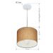 Pendente Cilíndrico Md-4201 Cúpula em Tecido 25x25cm Palha - Bivolt