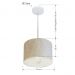 Pendente Cilíndrico Md-4201 Cúpula em Tecido 25x25cm Rústico Bege - Bivolt
