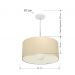 Pendente Cilíndrico Md-4204 Cúpula em Tecido 45x25cm Algodão Crú - Bivolt