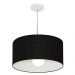 Pendente Cilíndrico Md-4204 Cúpula em Tecido 45x25cm Preto - Bivolt
