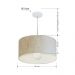 Pendente Cilíndrico Md-4204 Cúpula em Tecido 45x25cm Rústico Bege - Bivolt