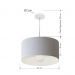 Pendente Cilíndrico Md-4205 Cúpula em Tecido 45x30cm Rústico Cinza - Bivolt