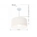 Pendente Cilíndrico Md-4207 Cúpula em Tecido 55x25cm Branco - Bivolt