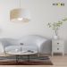 Pendente Cilíndrico Md-4207 Cúpula em Tecido 55x25cm Linho Bege - Bivolt