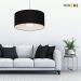 Pendente Cilíndrico Md-4208 Cúpula em Tecido 55x30cm Preto - Bivolt