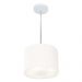 Pendente Cilíndrico Md-4209 Cúpula em Tecido 25x25cm Branco - Bivolt