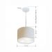 Pendente Cilíndrico Md-4209 Cúpula em Tecido 25x25cm Linho Bege - Bivolt