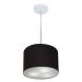 Pendente Cilíndrico Md-4209 Cúpula em Tecido 25x25cm Preto - Bivolt