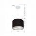 Pendente Cilíndrico Md-4209 Cúpula em Tecido 25x25cm Preto - Bivolt