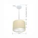 Pendente Cilíndrico Md-4210 Cúpula em Tecido 30x25cm Algodão Crú - Bivolt