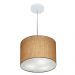 Pendente Cilíndrico Md-4210 Cúpula em Tecido 30x25cm Palha - Bivolt