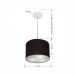 Pendente Cilíndrico Md-4210 Cúpula em Tecido 30x25cm Preto - Bivolt