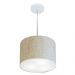 Pendente Cilíndrico Md-4210 Cúpula em Tecido 30x25cm Rústico Bege - Bivolt