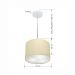 Pendente Cilíndrico Md-4211 Cúpula em Tecido 35x25cm Algodão Crú - Bivolt