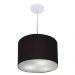 Pendente Cilíndrico Md-4211 Cúpula em Tecido 35x25cm Preto - Bivolt