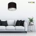 Pendente Cilíndrico Md-4212 Cúpula em Tecido 40x30cm Preto - Bivolt