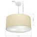 Pendente Cilíndrico Md-4213 Cúpula em Tecido 50x30cm Algodão Crú - Bivolt
