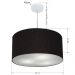 Pendente Cilíndrico Md-4213 Cúpula em Tecido 50x30cm Preto - Bivolt