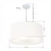 Pendente Cilíndrico Md-4215 Cúpula em Tecido 55x30cm Branco - Bivolt