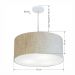 Pendente Cilíndrico Md-4215 Cúpula em Tecido 55x30cm Rústico Bege - Bivolt