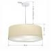 Pendente Cilíndrico Md-4217 Cúpula em Tecido 50x15cm Algodão Crú - Bivolt