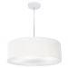 Pendente Cilíndrico Md-4217 Cúpula em Tecido 50x15cm Branco - Bivolt