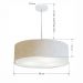 Pendente Cilíndrico Md-4217 Cúpula em Tecido 50x15cm Linho Bege - Bivolt