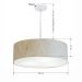 Pendente Cilíndrico Md-4217 Cúpula em Tecido 50x15cm Rústico Bege - Bivolt