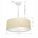 Pendente Cilíndrico Md-4218 Cúpula em Tecido 55x15cm Algodão Crú - Bivolt