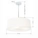 Pendente Cilíndrico Md-4218 Cúpula em Tecido 55x15cm Branco - Bivolt