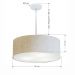 Pendente Cilíndrico Md-4218 Cúpula em Tecido 55x15cm Linho Bege - Bivolt