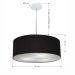 Pendente Cilíndrico Md-4218 Cúpula em Tecido 55x15cm Preto - Bivolt