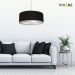 Pendente Cilíndrico Md-4218 Cúpula em Tecido 55x15cm Preto - Bivolt