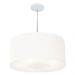 Pendente Cilíndrico Md-4219 Cúpula em Tecido 55x25cm Branco - Bivolt
