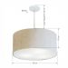 Pendente Cilíndrico Md-4219 Cúpula em Tecido 55x25cm Linho Bege - Bivolt
