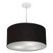 Pendente Cilíndrico Md-4219 Cúpula em Tecido 55x25cm Preto - Bivolt