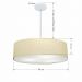 Pendente Cilíndrico Md-4221 Cúpula em Tecido 60x15cm Algodão Crú - Bivolt