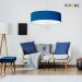 Pendente Cilíndrico Md-4221 Cúpula em Tecido 60x15cm Azul Marinho - Bivolt