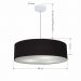 Pendente Cilíndrico Md-4221 Cúpula em Tecido 60x15cm Preto- Bivolt