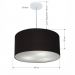 Pendente Cilíndrico Md-4242 Cúpula em Tecido 45x25cm Preto - Bivolt