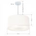Pendente Cilíndrico Md-4243 Cúpula em Tecido 45x25cm Branco - Bivolt