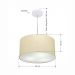 Pendente Cilíndrico Md-4244 Cúpula em Tecido 40x25cm Algodão Crú - Bivolt