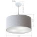 Pendente Cilíndrico Md-4245 Cúpula em Tecido 50x30cm Rústico Cinza - Bivolt