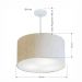 Pendente Cilíndrico Md-4250 Cúpula em Tecido 45x30cm Linho Bege - Bivolt