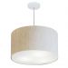 Pendente Cilíndrico Md-4257 Cúpula em Tecido 45x30cm Linho Bege - Bivolt