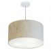 Pendente Cilíndrico Md-4257 Cúpula em Tecido 45x30cm Rústico Bege - Bivolt